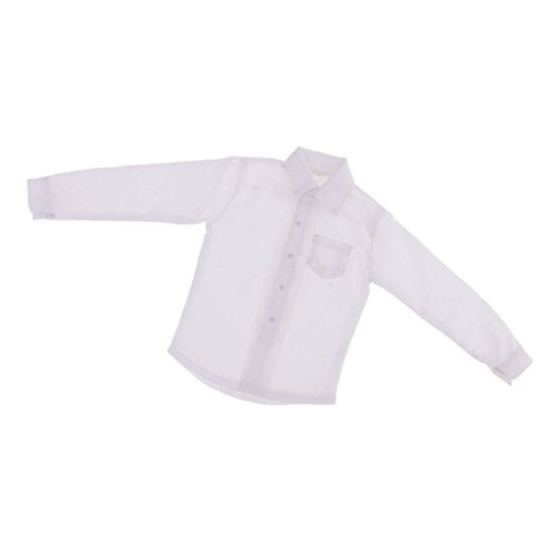 1:6 Scale Outfit White Long Sleeved Shirt for 12inch Male Figures